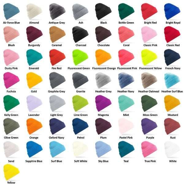 Beechfield Original Cuffed Beanie Colour Chart