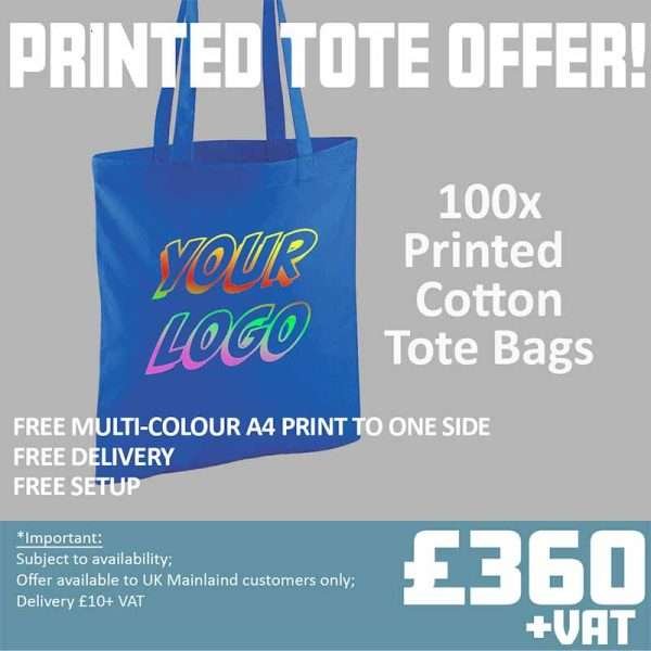 Printed tote bag with full colour print