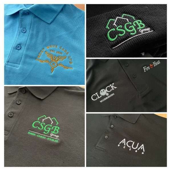 Examples of embroidered polo-shirts