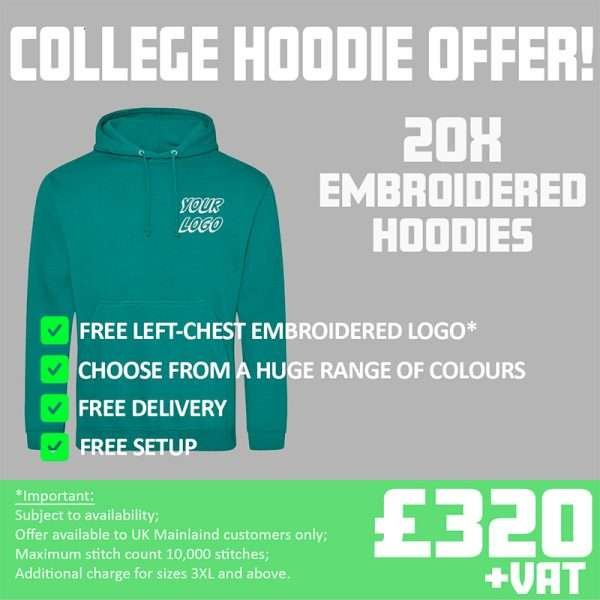 20x Embroidered Hoodie Offer