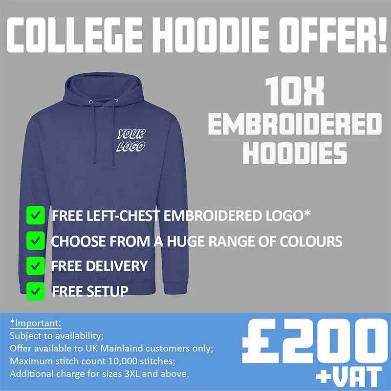 10x Embroidered Hoodie Offer