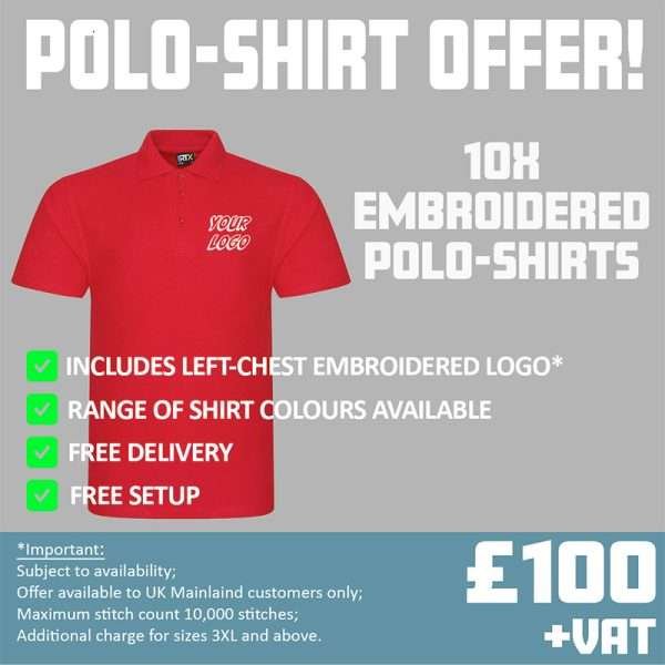 10x Embroidered Polo-shirt Offer