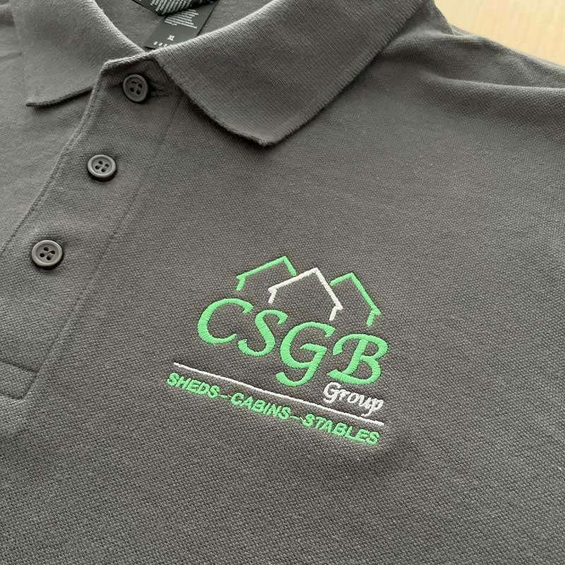 Cheshire Sheds Logo Embroidered on Black Polo-shirt