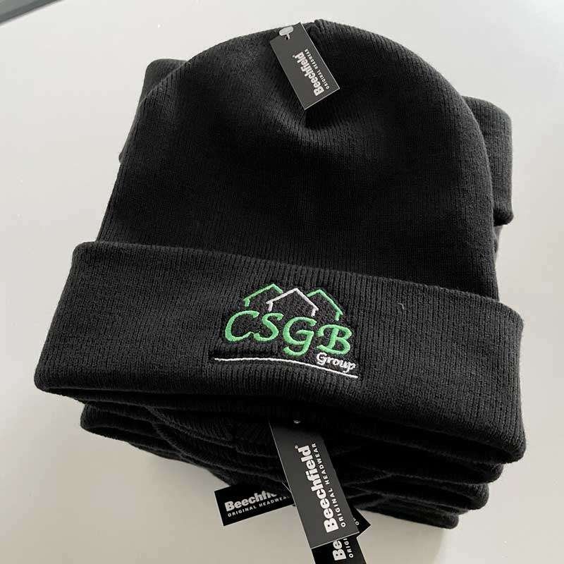 Embroidered Black Beanies