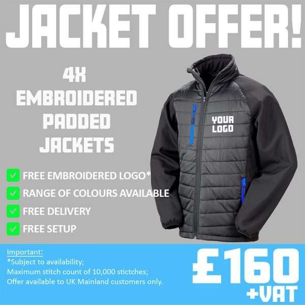 Embroidered Result Compass Padded Jacket Offer