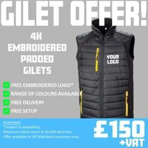 Embroidered Result Compass Padded Gilet Offer