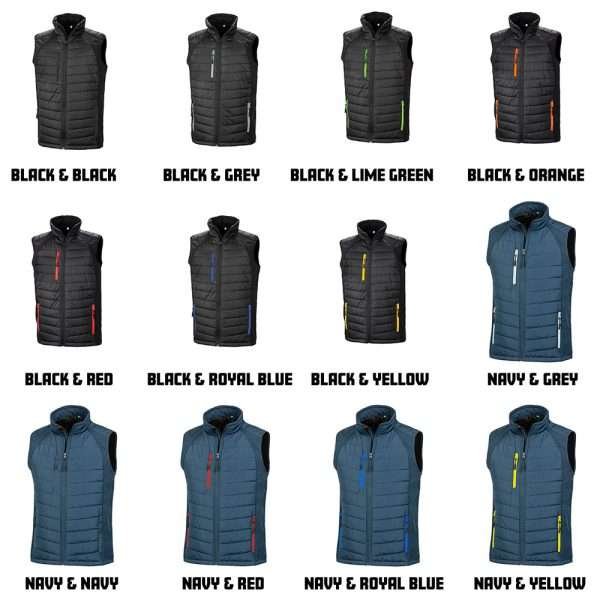 Result Genuine Recycled Compass Padded Gilet Colour Card